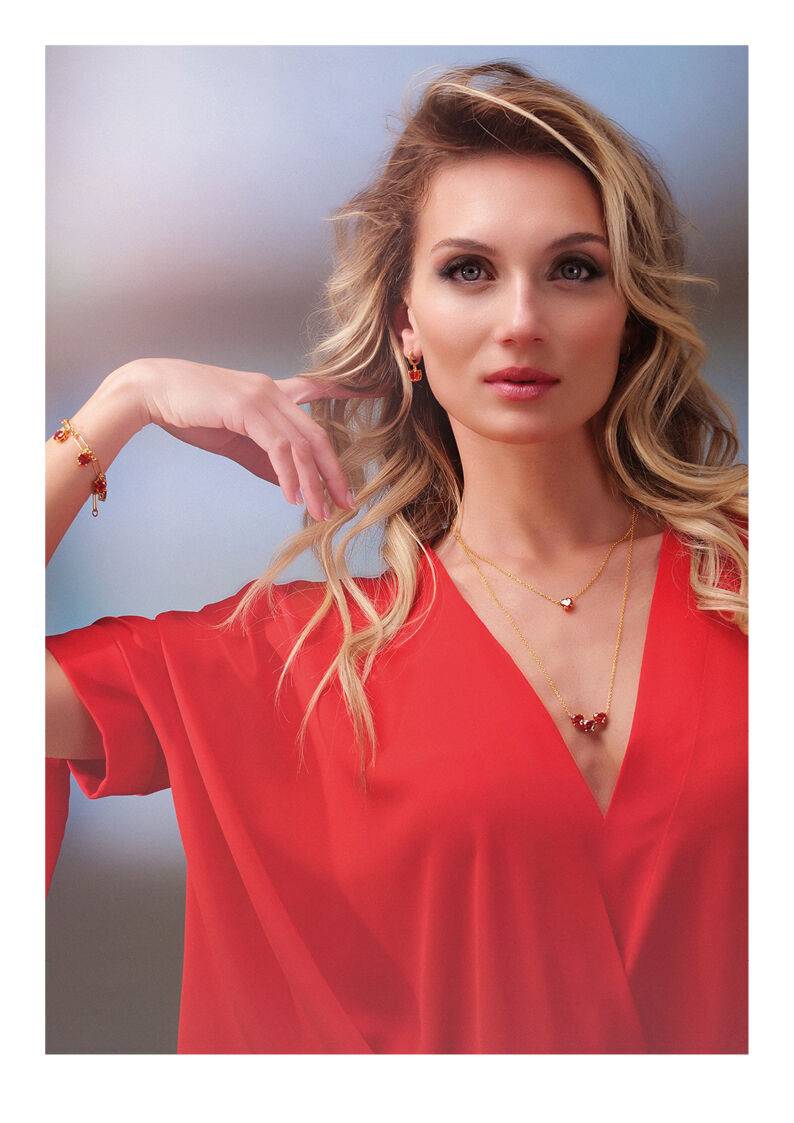 Ottaviani Collana doppio filo dorata con cubic zirconia Vendita Calda