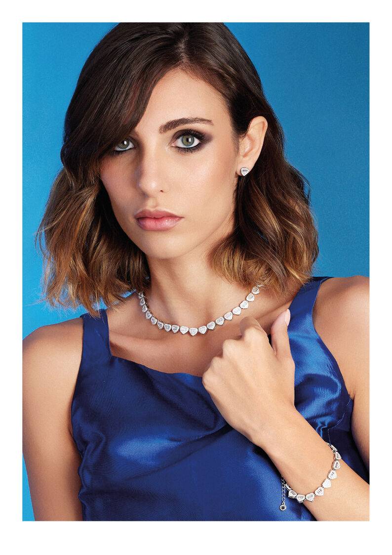 Ottaviani Collana rodiata con cubic zirconia Nuova