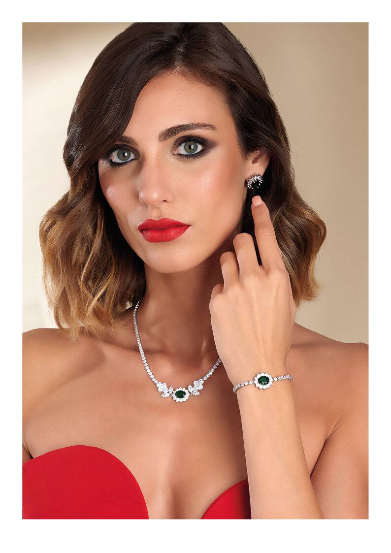 Ottaviani Collana rodiata con cubic zirconia Spedizione Gratuita