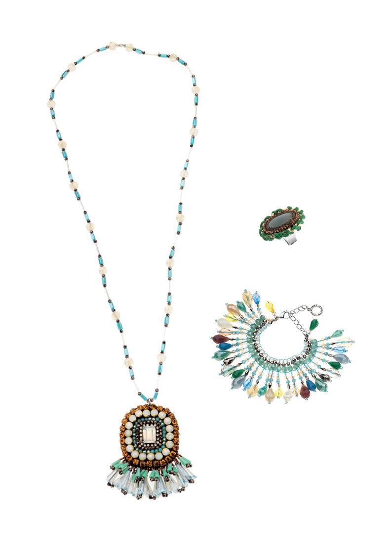 Ottaviani Bracciale con strass e perline Presa