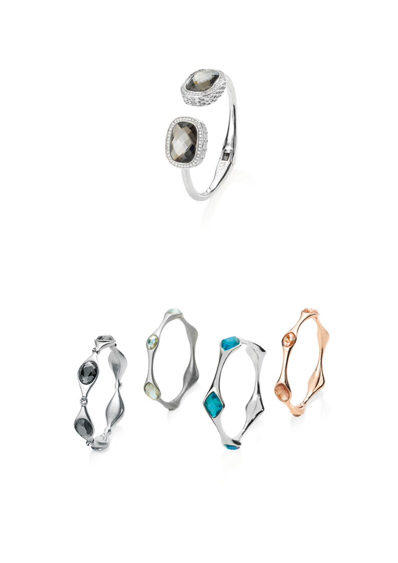 Ottaviani Bangle in metallo rodiato con cristalli Sconto
