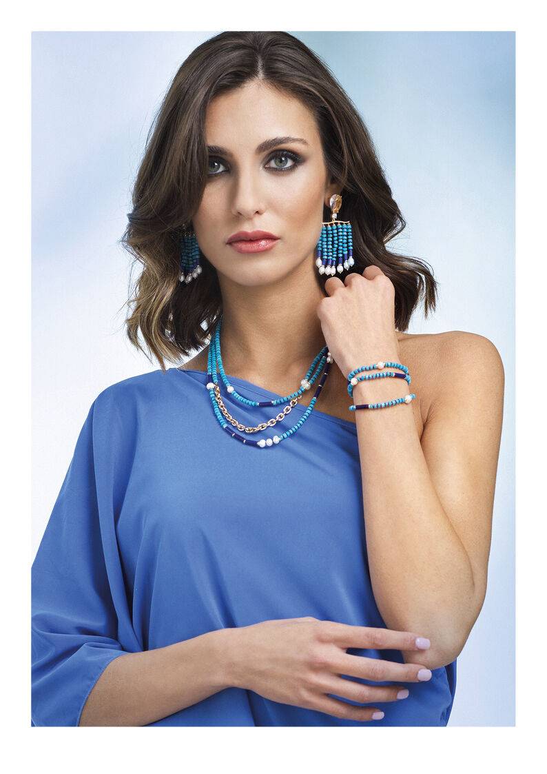 Ottaviani Bracciale dorato con perline e perle Italy