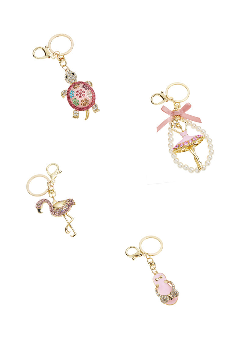 Ottaviani Portachiavi dorato con strass smalti perline f Latest stili