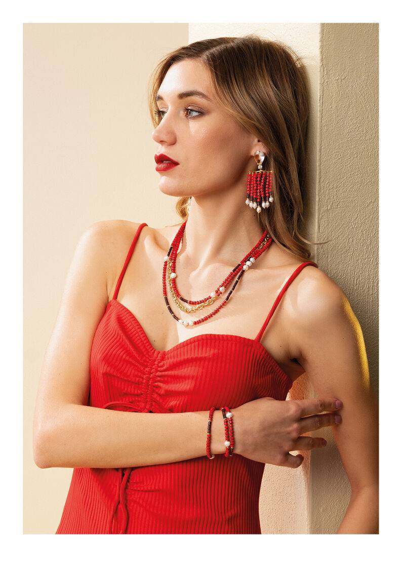Ottaviani Bracciale dorato con perline e perle Super sconto
