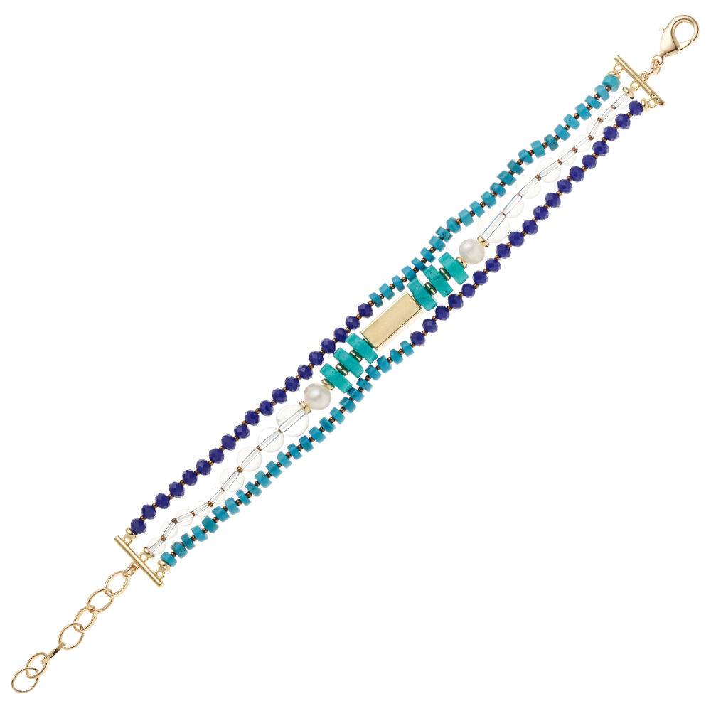 Ottaviani Bracciale dorato con perline e perle Officina