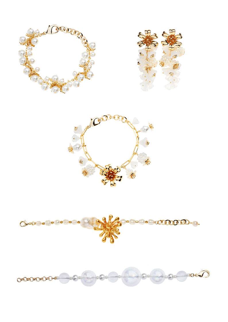 Ottaviani Bracciale dorato con perle perline e fiori vet Black Friday Prezzi