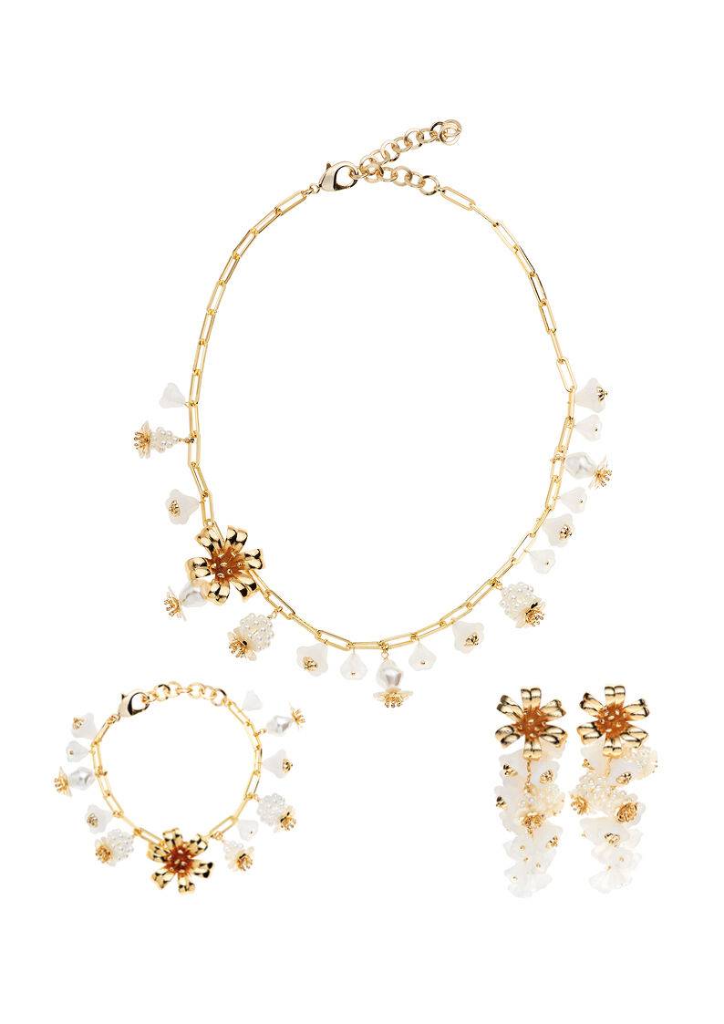 Ottaviani Bracciale dorato con perle perline e fiori vet Black Friday Prezzi