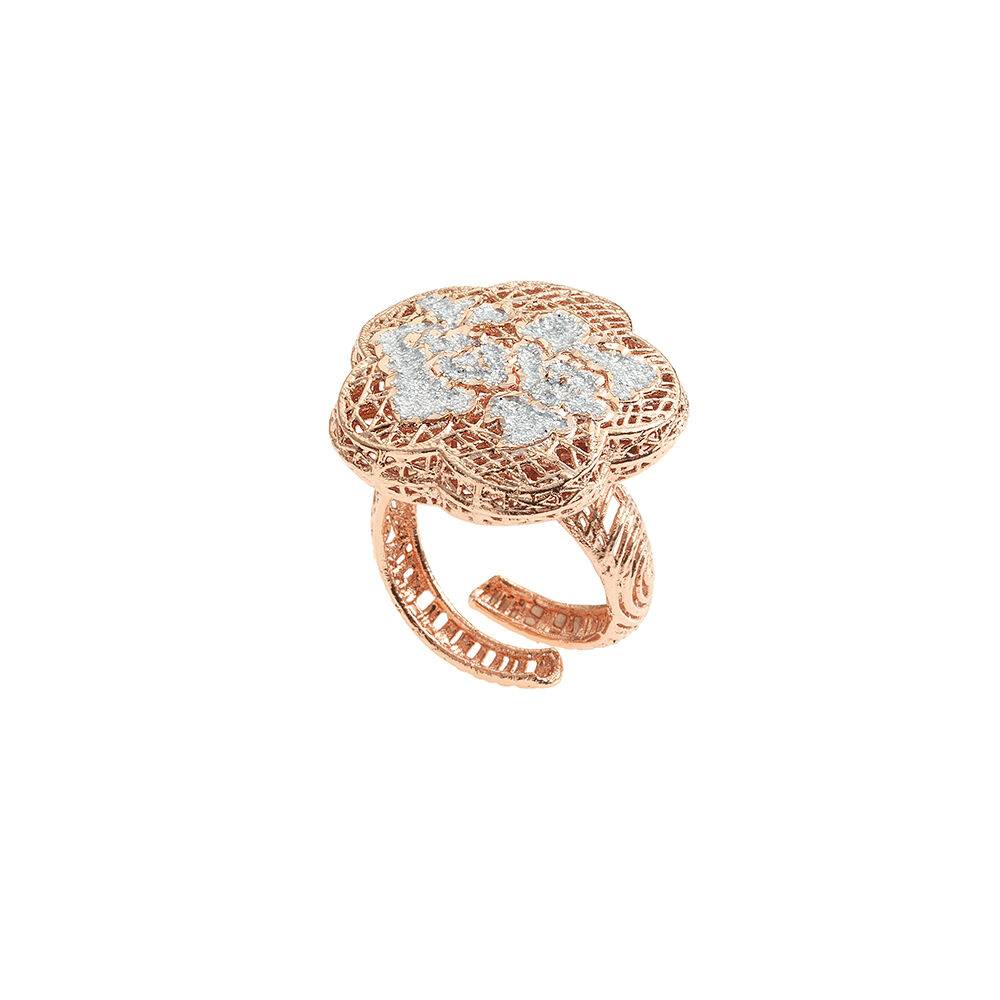 Ottaviani Anello in bronzo con glitter argento