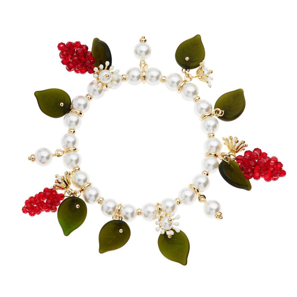 Ottaviani Bracciale elastico con perle di vetro e perlin Presa