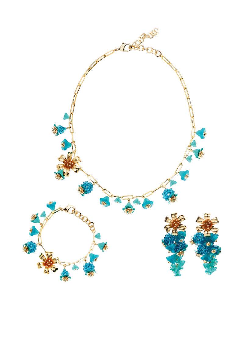Ottaviani Orecchini dorati con perline e fiori di vetro Sconto