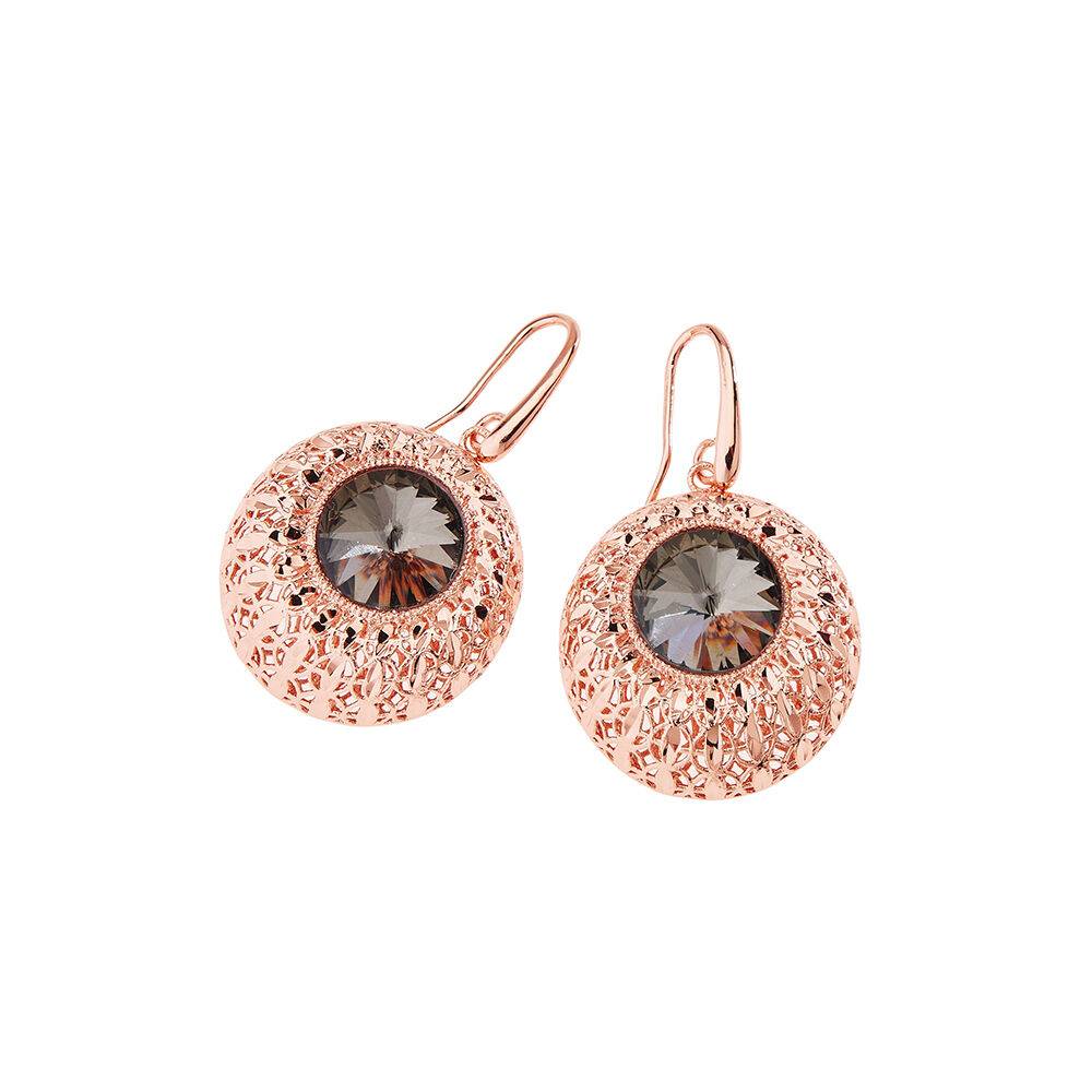 Ottaviani Orecchini bronzo oro rosa c/glitter arg.strass Nuova