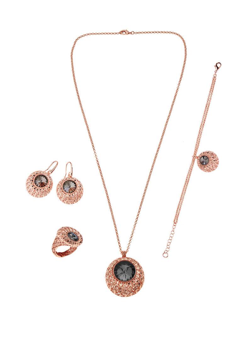 Ottaviani Orecchini bronzo oro rosa c/glitter arg.strass Nuova