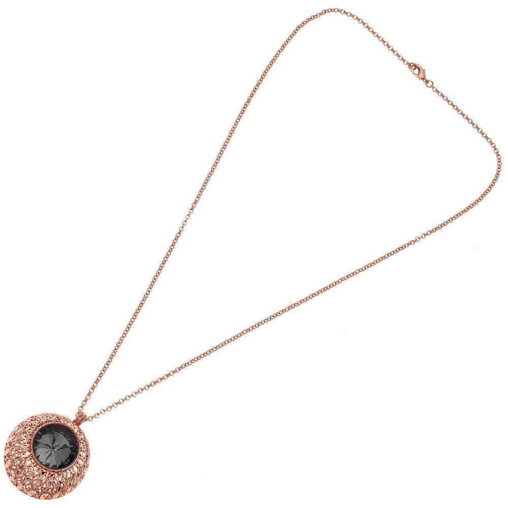 Ottaviani Collana bronzo oro rosa c/glitter arg.e strass Moda