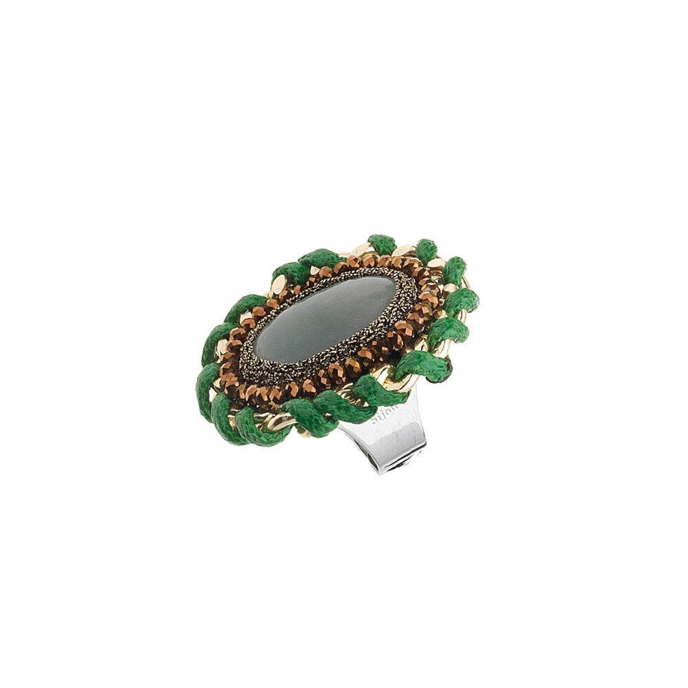 Ottaviani Anello con amazonite,cristalli e perline