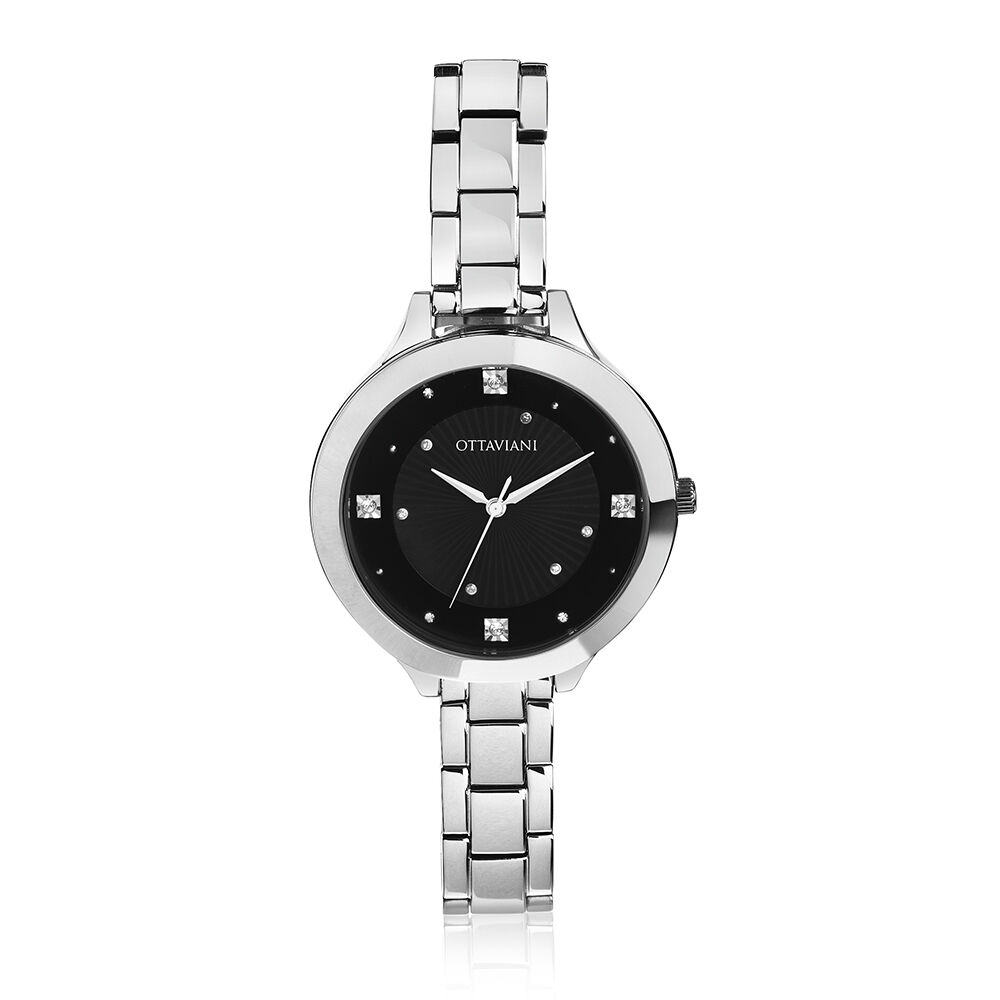 Ottaviani Quarzo acciaio nero swarovski Prezzo basso