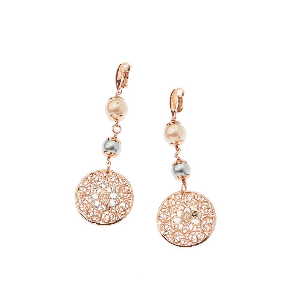 Ottaviani Orecchini in bronzo con perle bijoux Offerta settimanale