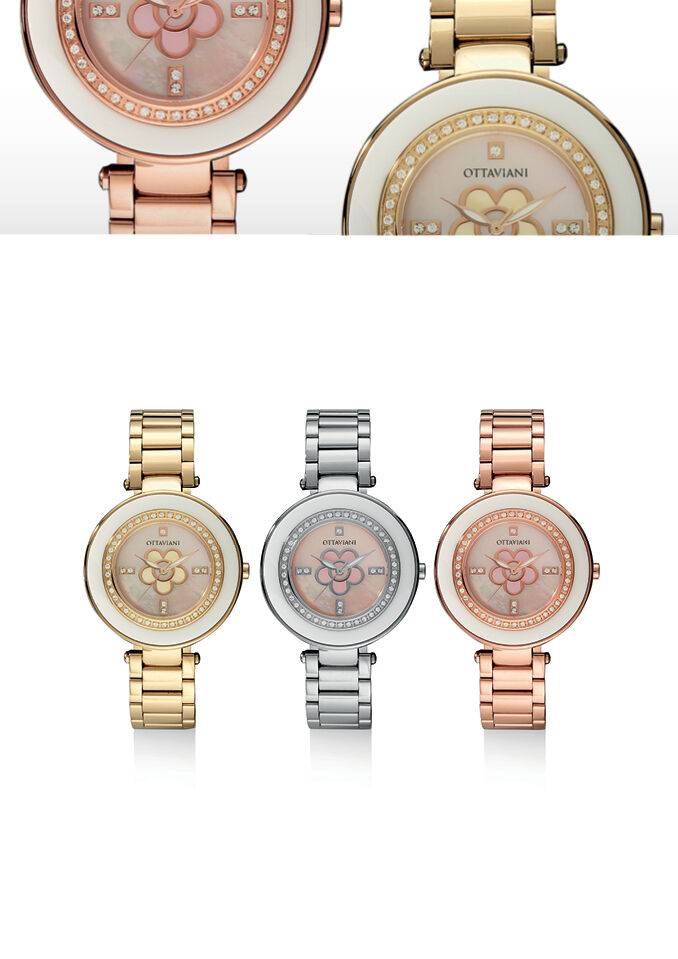 Ottaviani Quarzo acciaio rose gold e strass Italia