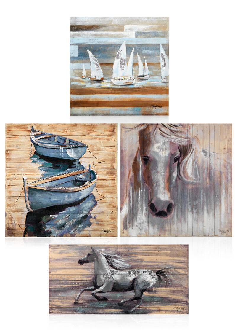 Ottaviani Quadro "cavallo bianco"in legno c/farg.100x100 Economico