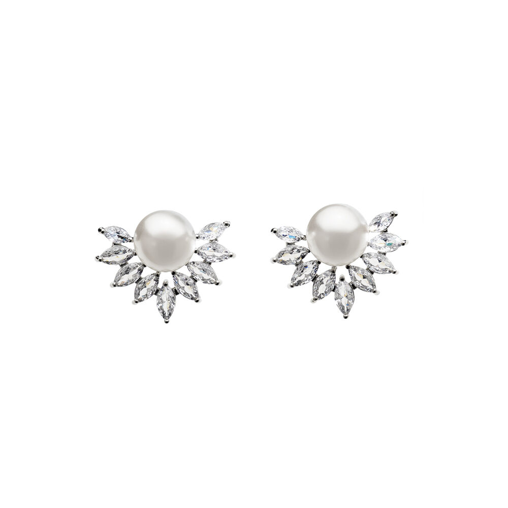 Ottaviani Orecchini con cubic zirconia e perle
