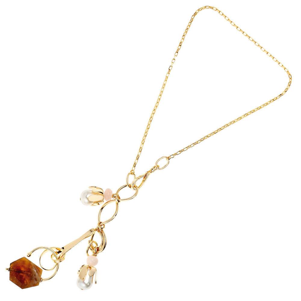 Ottaviani Collana con perle bijoux,agata e quarzo Hotsell
