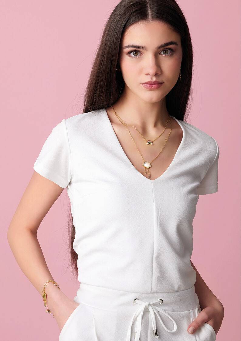 Ottaviani Collana doppio filo dorato arcobaleno e nuvole Latest fashion