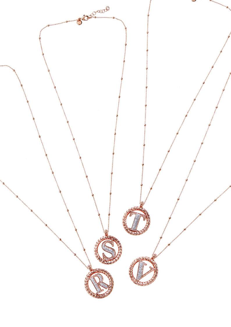 Ottaviani Collana in bronzo oro rosa con glitter argento Duty-free