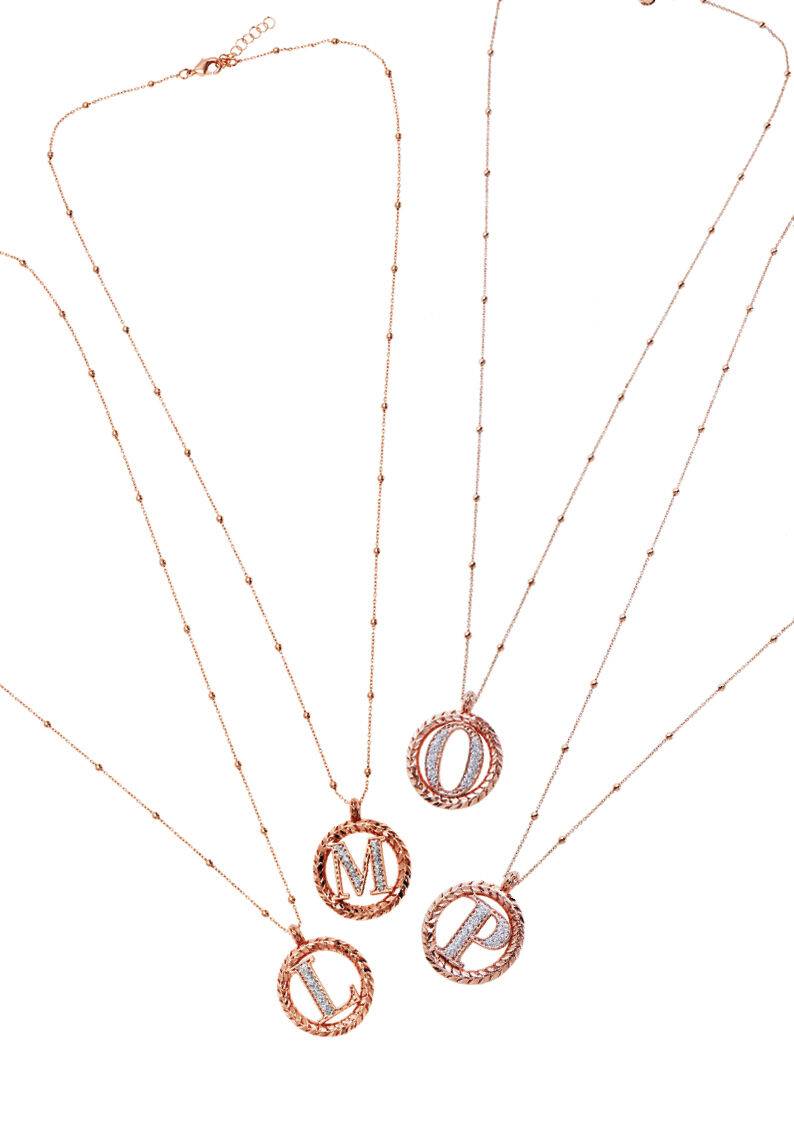 Ottaviani Collana in bronzo oro rosa con glitter argento In Linea