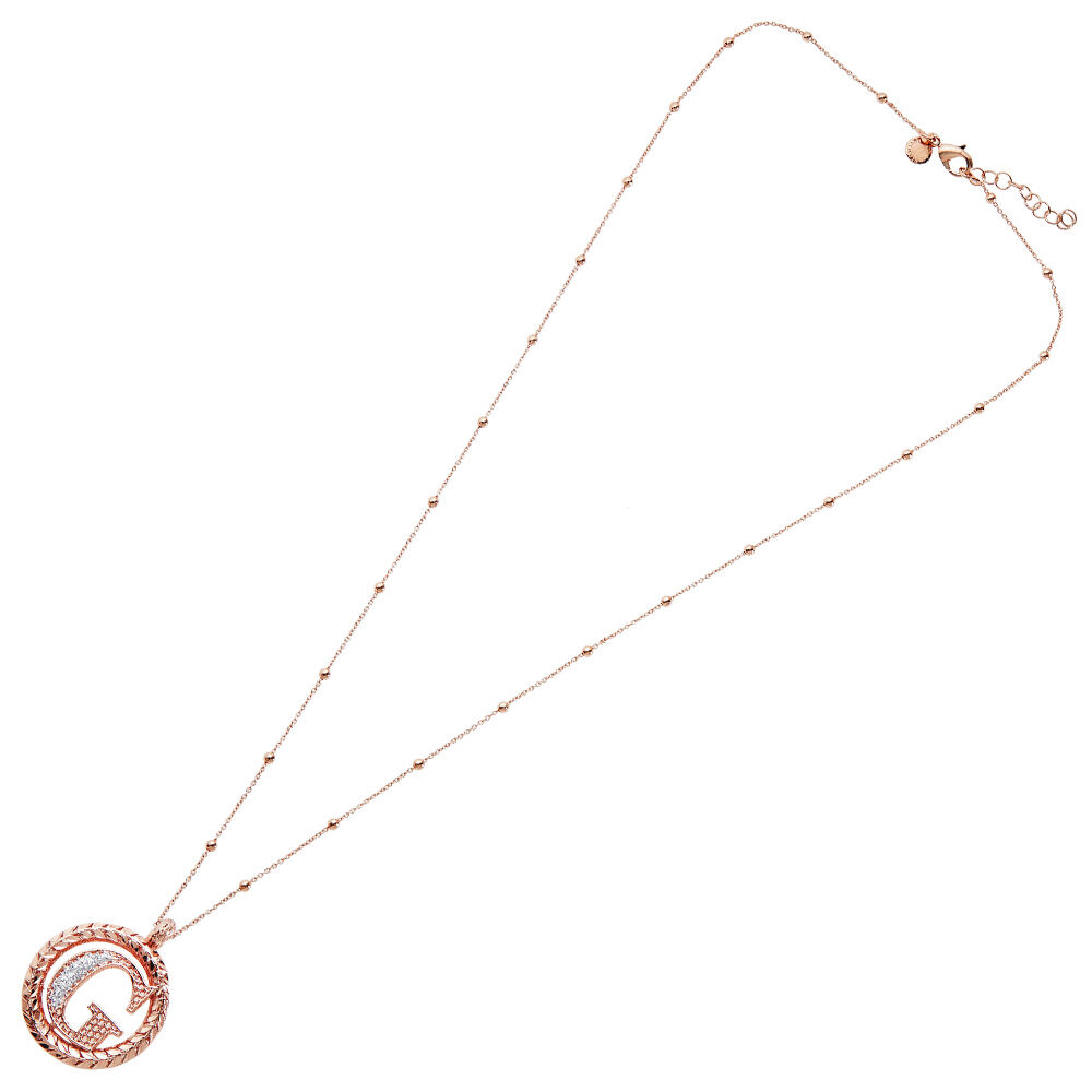Ottaviani Collana in bronzo oro rosa con glitter argento Qualità