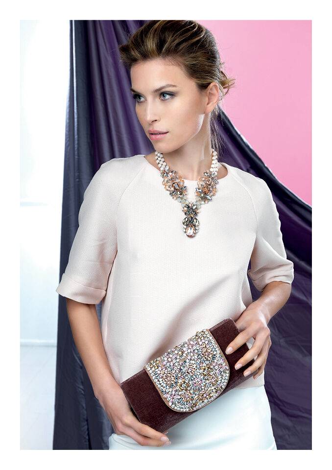 Ottaviani Clutch con cristalli,perline e strass Offerta Anniversario