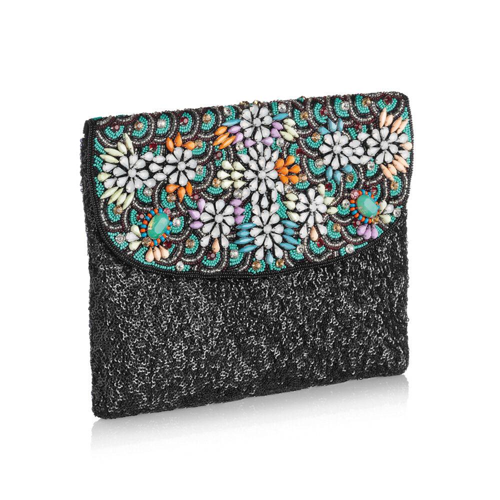 Ottaviani Clutch con cristalli,perline e strass Online Outlet