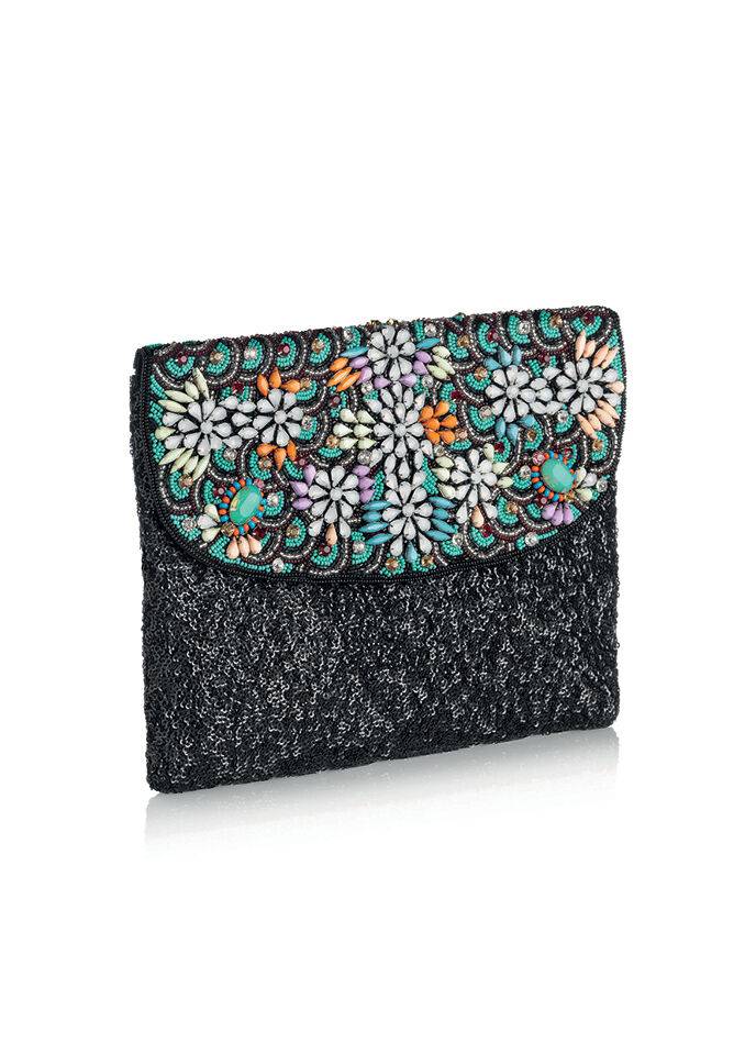 Ottaviani Clutch con cristalli,perline e strass Online Outlet