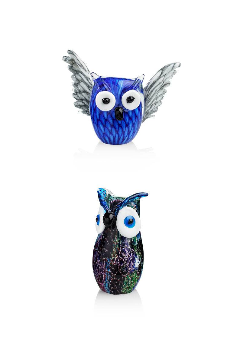 Ottaviani Scultura "gufo bluette" h 11,8 cm Ritorno libero