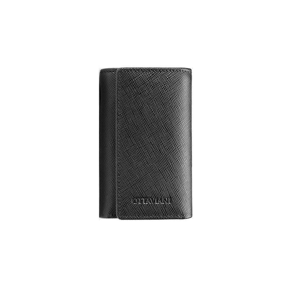 Ottaviani Portachiavi in vera pelle saffiano nera Only for today