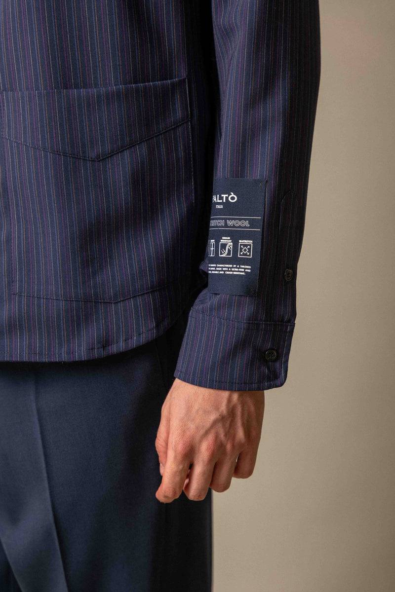 Paltò UMBERTO STRIPES WOOL In Saldo