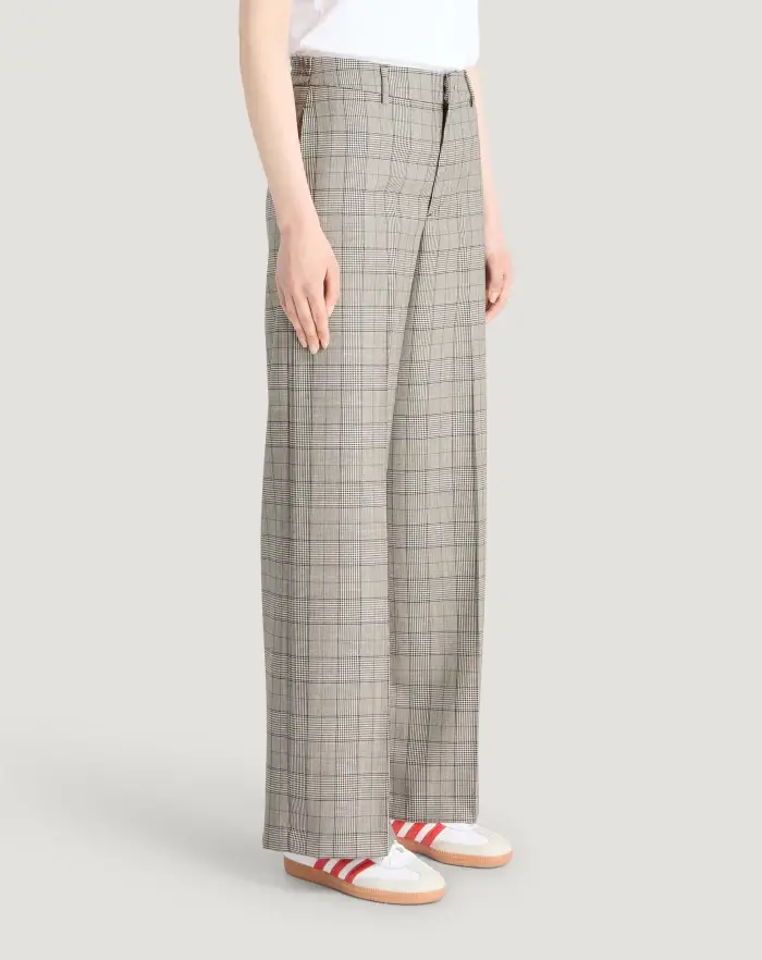 Pantaloni Torino Pantaloni Lorenza in lana check Fino Al -60%