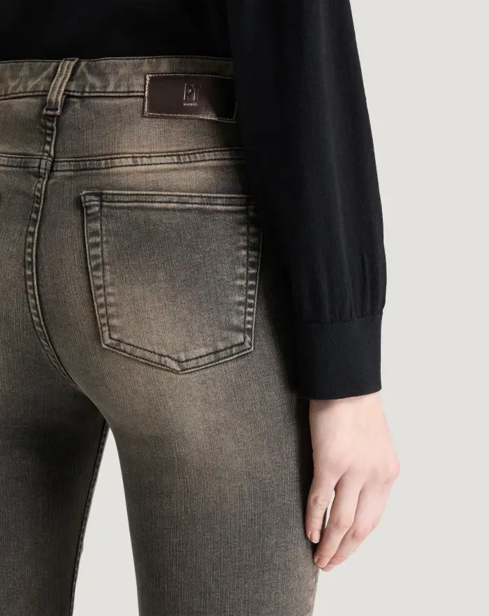 Pantaloni Torino Jeans Kim in black denim stretch In Vendita