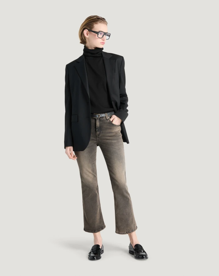Pantaloni Torino Jeans Kim in black denim stretch In Vendita