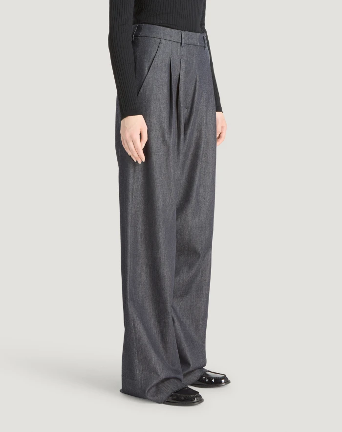 Pantaloni Torino Jeans Frankie in denim di cotone e seta Hotsell