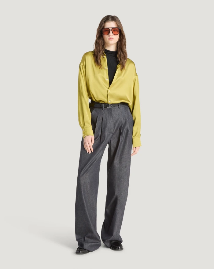 Pantaloni Torino Jeans Frankie in denim di cotone e seta Hotsell