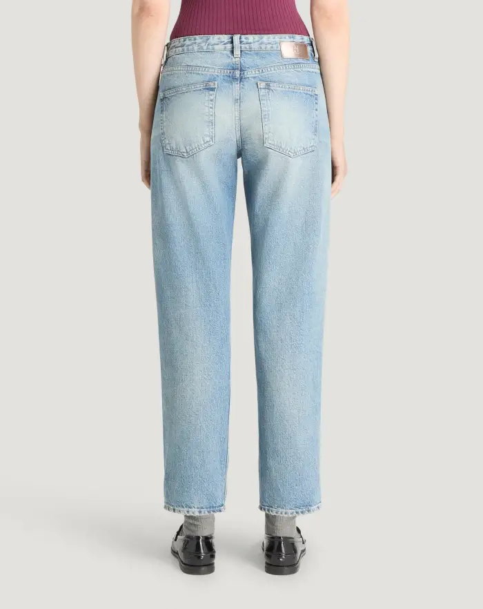 Pantaloni Torino Jeans Tina in denim indigo di cotone Negozio