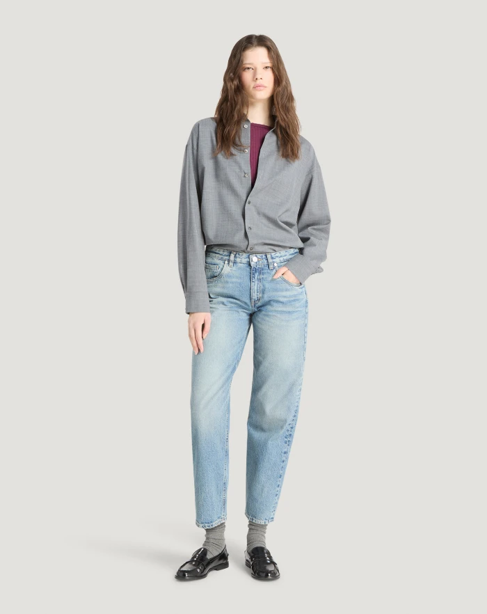 Pantaloni Torino Jeans Tina in denim indigo di cotone Negozio