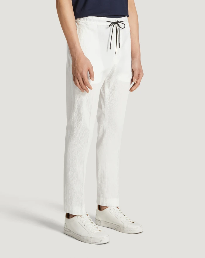 Pantaloni Torino Pantaloni Omega in cotone seersucker Fino Al -60%