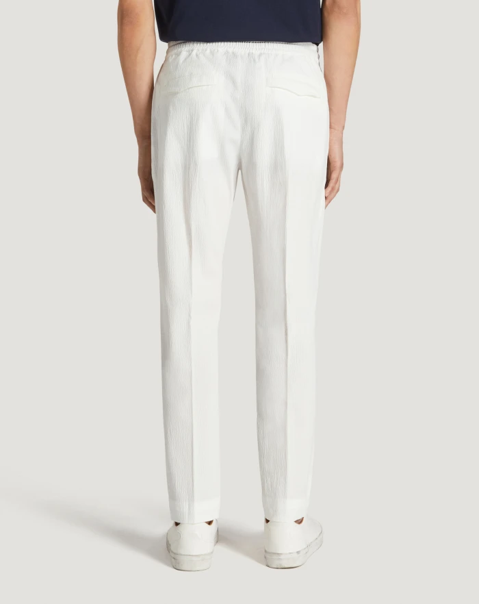 Pantaloni Torino Pantaloni Omega in cotone seersucker Fino Al -60%