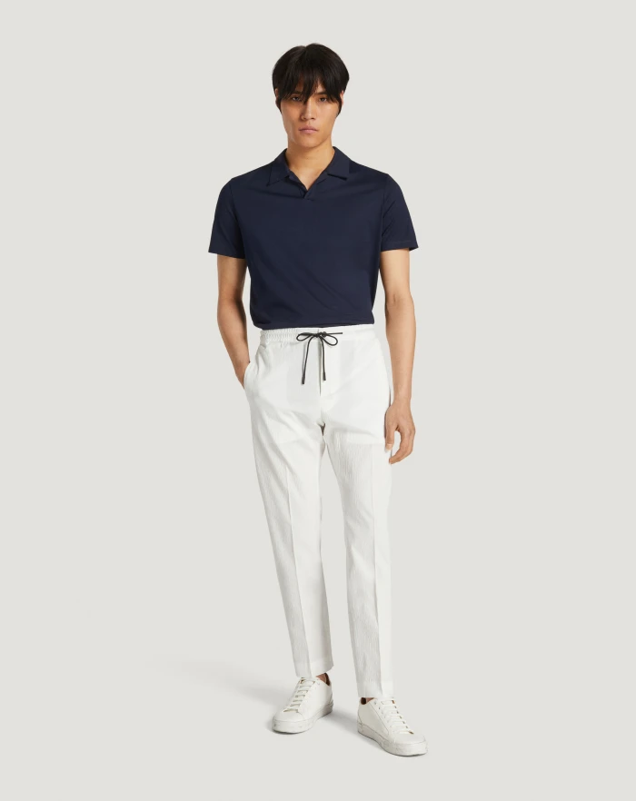 Pantaloni Torino Pantaloni Omega in cotone seersucker Fino Al -60%