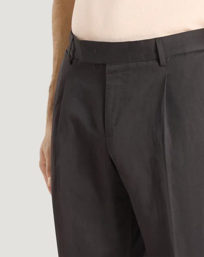 Pantaloni Torino Pantaloni Rebel in gabardina di cotone e lino Vendita Calda