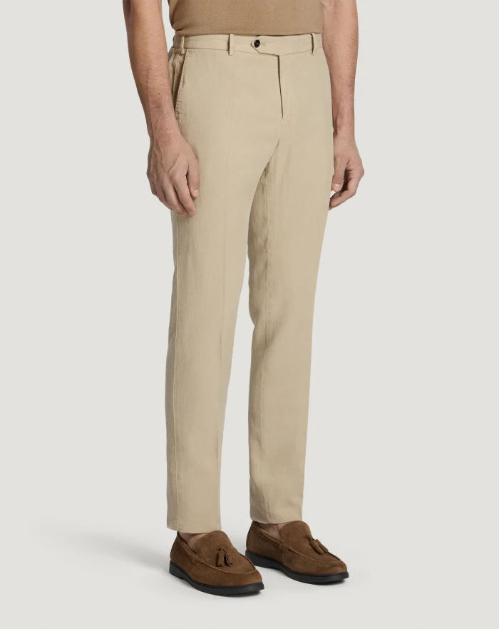 Pantaloni Torino Pantaloni Slim in cotone e lino batavia Vendita Economica
