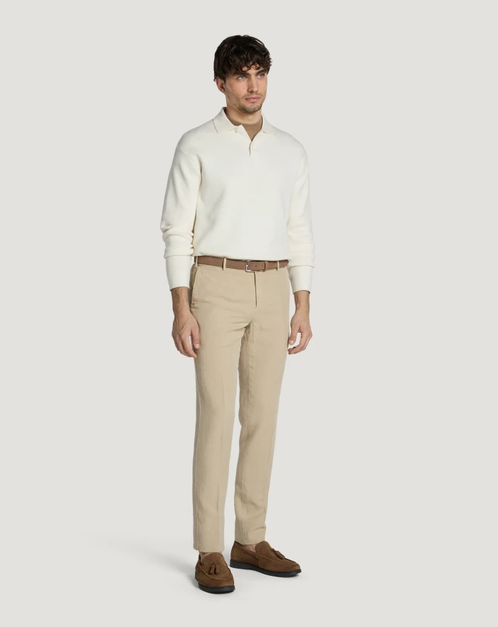 Pantaloni Torino Pantaloni Slim in cotone e lino batavia Vendita Economica