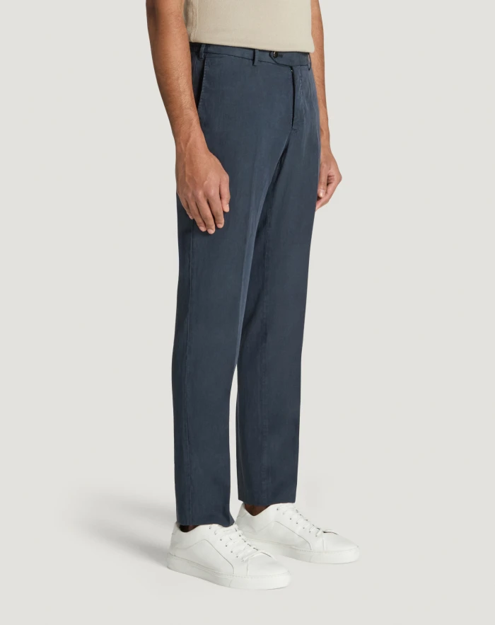 Pantaloni Torino Pantaloni Slim in cotone e lino batavia Promozione