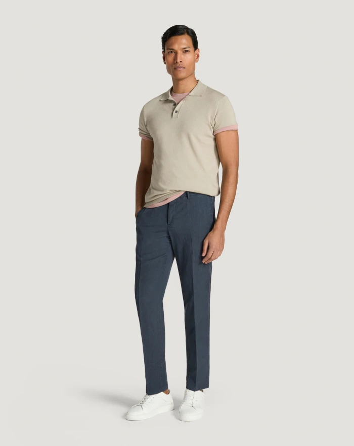 Pantaloni Torino Pantaloni Slim in cotone e lino batavia Promozione