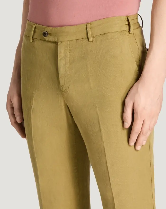Pantaloni Torino Pantaloni Slim in cotone e lino batavia Soddisfazione Garantita